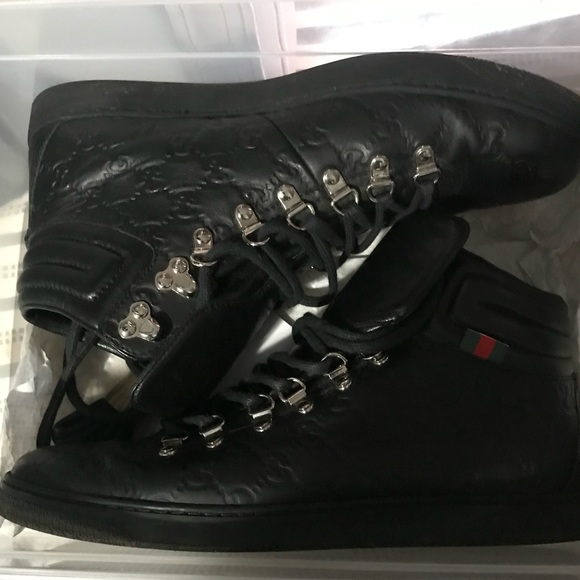 Gucci Mens Guccissima black sneaker - Picture 2 of 7